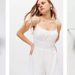 UO Cassidy Ruched Tie-Shoulder Romper
